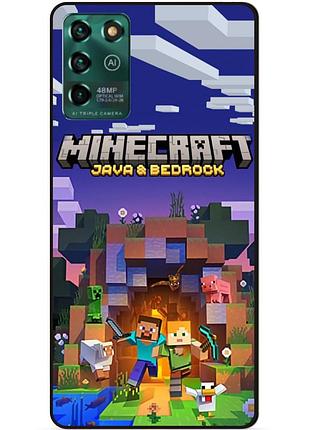 Силіконовий чохол бампер для zte blade v30 vita з картинкою майнкрафт minecraft