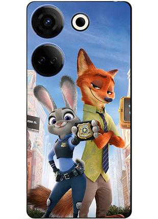 Чехол силиконовый бампер для tecno camon 20 pro с рисунком джуди зверополис zootopia