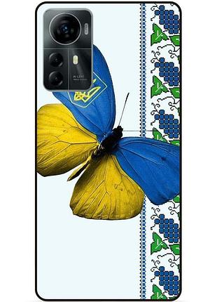 Силиконовый чехол бампер для zte blade a72s с рисунком бабочка украина мотылек
