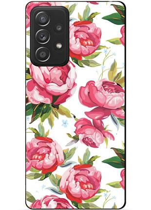 Силіконовий чохол бампер для samsung a13 4g з малюнком півонії квіти