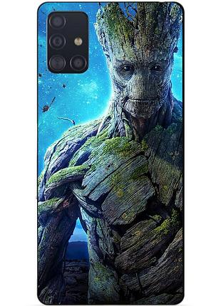 Чехол силиконовый бампер для samsung m51 с рисунком грут groot стражи галактики