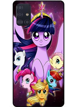 Чехол силиконовый бампер для samsung m51 с рисунком пони my little pony