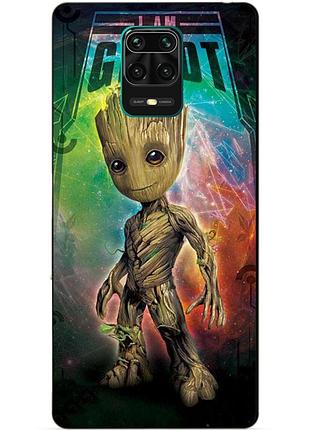 Силіконовий чохол бампер для xiaomi redmi note 9s з малюнком groot грут стражі галактики
