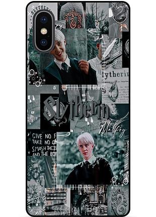 Чехол силиконовый для iphone x 10 с рисунком slytherin слизерин драко малфой гарри поттер harry