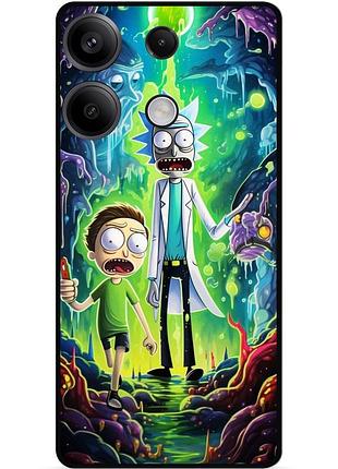 Силиконовый чехол бампер для xiaomi poco m6 pro с рисунком рик и морти rick and morty