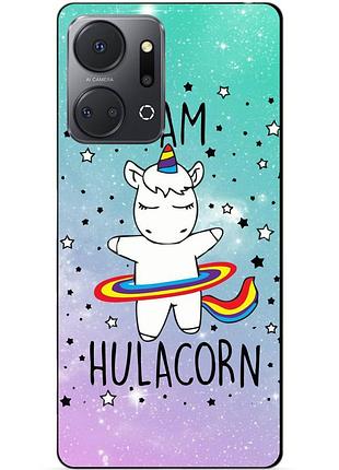 Силіконовий чохол бампер для huawei honor x7a з малюнком єдиноріг поні