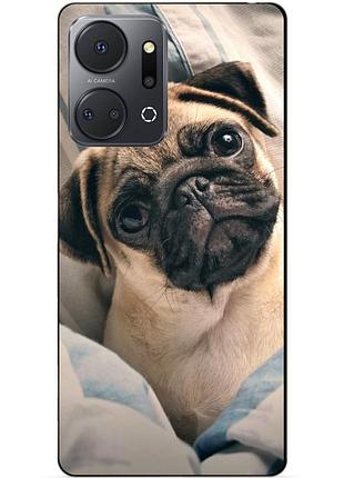 Силіконовий чохол бампер для huawei honor x7a з малюнком фото мопс