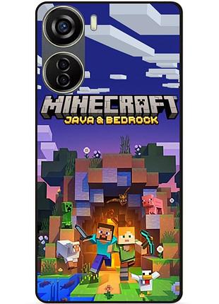 Чехол силиконовый бампер для zte blade v40 design с картинкой майнкрафт minecraft