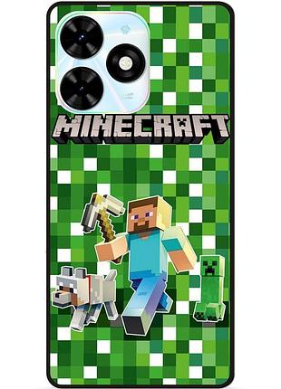 Силіконовий чохол бампер для infinix hot 40 pro (x6837) стів minecraft кріпер майнкрафт