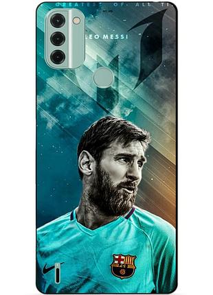 Силиконовый чехол бампер для nokia c31 с рисунком leo messi месси