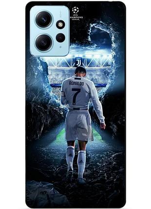 Силиконовый бампер чехол для xiaomi redmi note 12 с рисунком ronaldo роналдо