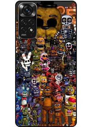 Силиконовый бампер чехол для xiaomi redmi note 11 pro с рисунком freddy фредди аниматроники