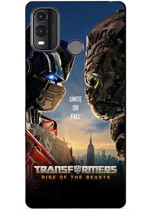 Силиконовый чехол бампер для nokia g11 plus с рисунком звероботы трансформеры transformers