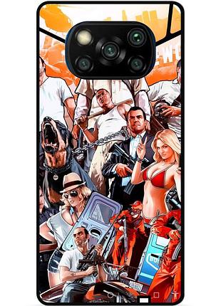 Чехол силиконовый бампер для xiaomi poco x3 гта gta