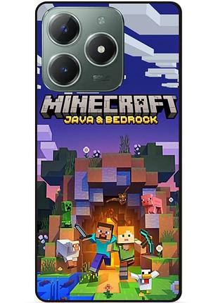 Силіконовий чохол бампер для tecno spark 20 pro з картинкою майнкрафт minecraft