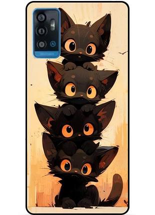 Силіконовий бампер чохол для zte blade a71 з малюнком котики