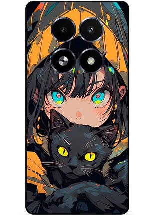 Силіконовий бампер чохол для realme 13 5g з малюнком котик аніме