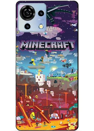 Чехол силиконовый бампер для zte blade v50 vita игра minecraft майнкрафт