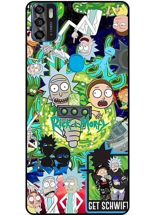 Чехол силиконовый бампер для zte blade a7s с рисунком rick and morty рик и морти
