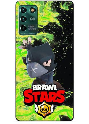 Силіконовий бампер чохол для zte blade v30 vita з героєм бравл ворон