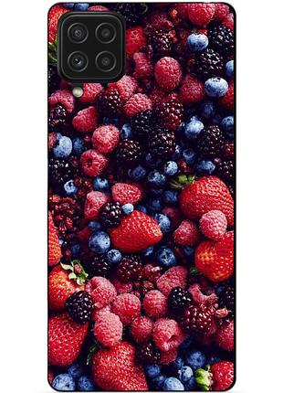 Чехол силиконовый бампер для samsung a42 5g с рисунком ягоды