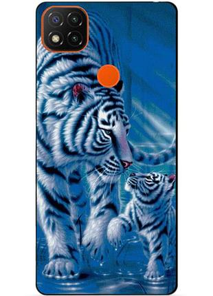 Чехол силиконовый бампер для xiaomi redmi 9c с рисунком тигры