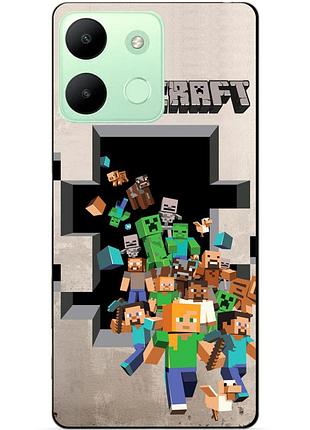 Силіконовий чохол бампер для infinix smart 7 hd з картинкою minecraft майнкрафт