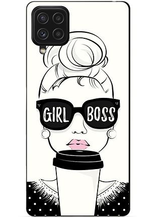 Чехол силиконовый бампер для samsung a12 с рисунком girl boss