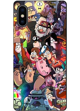Силиконовый бампер чехол для iphone xs с рисунком гравити фолз gravity falls