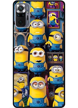 Силиконовый бампер чехол для xiaomi redmi note 10 pro с картинкой миньоны minion