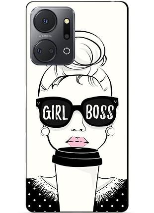 Силіконовий чохол бампер для huawei honor x7a з малюнком girl boss