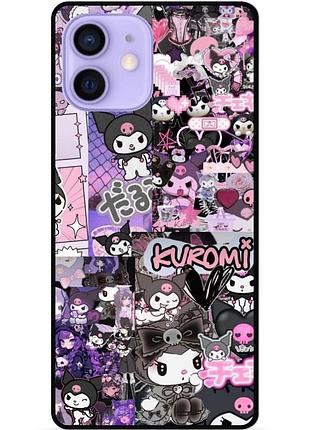 Силіконовий бампер чохол для iphone 12 mini з малюнком kuromi куроми