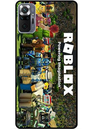 Силиконовый чехол бампер для xiaomi redmi note 10 pro с картинкой роблокс roblox