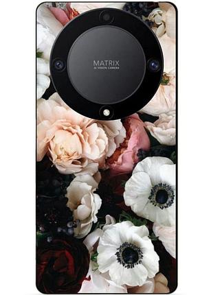 Чехол силиконовый бампер для huawei honor magic 5 lite 5g с рисунком маки цветы