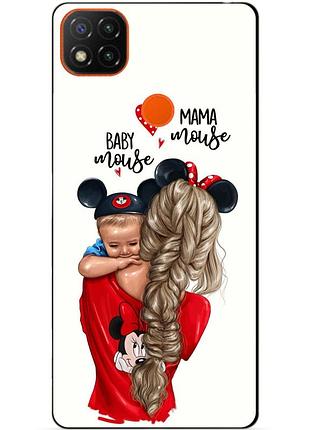 Силіконовий чохол бампер для xiaomi redmi 9c з малюнком мама та малюк