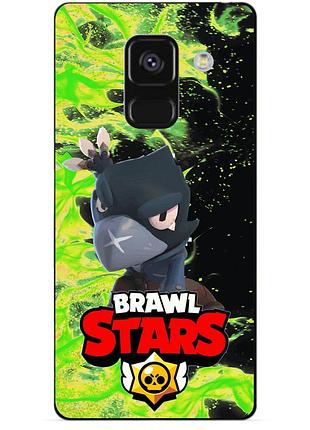 Чехол силиконовый бампер для samsung a8 plus с героем бравл ворон