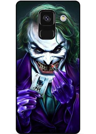 Чехол силиконовый бампер для samsung a8 plus с рисунком joker джокер