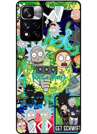 Силіконовий чохол бампер для xiaomi redmi note 11 pro plus 5g з малюнком rick and morty рік і морті