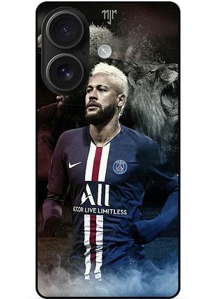 Чехол силиконовый бампер для iphone 16 с рисунком неймар neymar