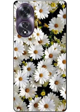 Чехол силиконовый бампер для oppo a60 с рисунком ромашки цветы