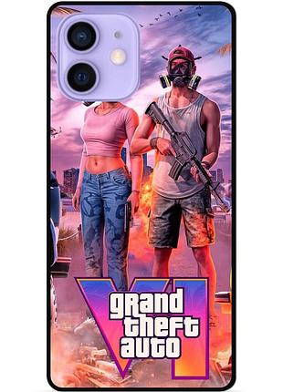 Силіконовий бампер чохол для iphone 12 mini з малюнком gta гта
