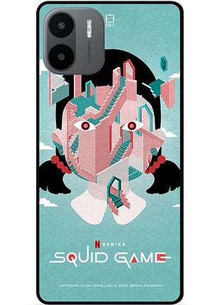 Силиконовый чехол бампер для xiaomi redmi a2 игра в кальмара squid game