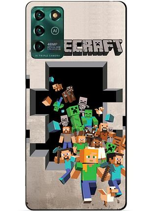 Силіконовий чохол бампер для zte blade v30 vita з картинкою minecraft майнкрафт