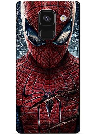 Чехол силиконовый бампер для samsung a8 plus человек паук spider man