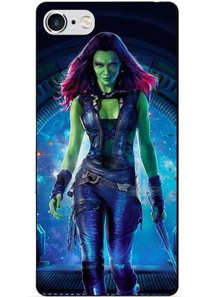 Силиконовый чехол бампер для iphone 6 с рисунком гамора стражи галактики gamora