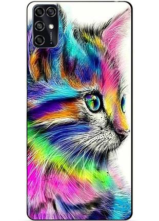 Чехол силиконовый бампер для zte blade v2020 smart с рисунком акварельный кот