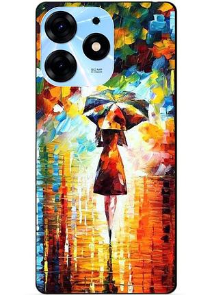 Силиконовый чехол бампер для tecno spark 10 pro с рисунком прогулка