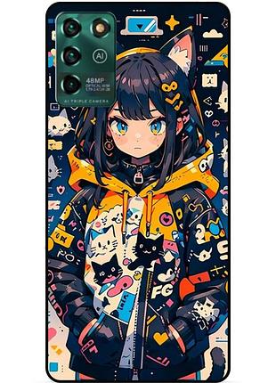 Силіконовий бампер чохол для zte blade v30 vita з малюнком котики аніме