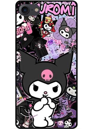 Силиконовый чехол бампер для iphone se 3 2022 с рисунком kuromi куроми