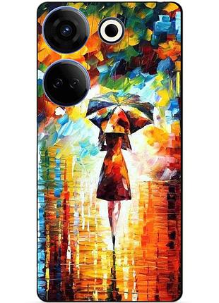Силіконовий чохол бампер для tecno camon 20 pro з малюнком прогулянка